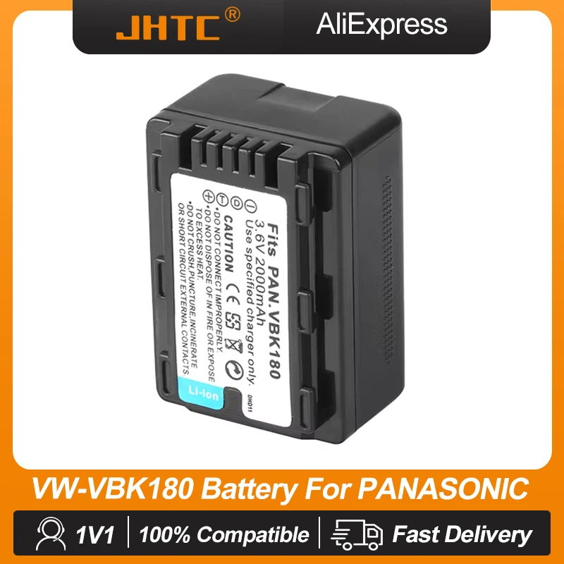 파나소닉 VW Vbk180 HC-V700MGK HC-V10GK HC-V100GK HC-V100MGK HC-V500GK HC-V500MGK VWVBK18 배터리 용 2000mAh 배터리