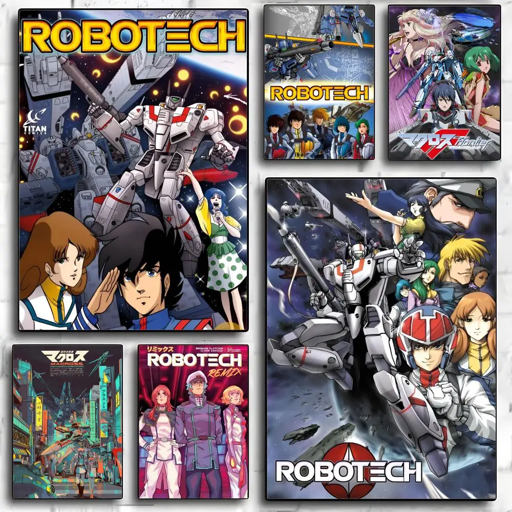 Póster de Anime R-Robotech Macross, adhesivo artístico de pared de papel PP moderno, decoración minimalista para cafetería, oficina, bar, decoración de pared del hogar, regalo