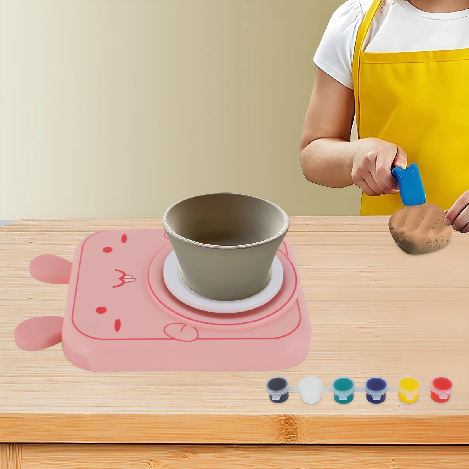 Elektrisches Töpferscheibe, Töpferset, 2 Geschwindigkeiten, elektrisches Töpferscheibe für Kinder ab 3 Jahren – Detail 3
