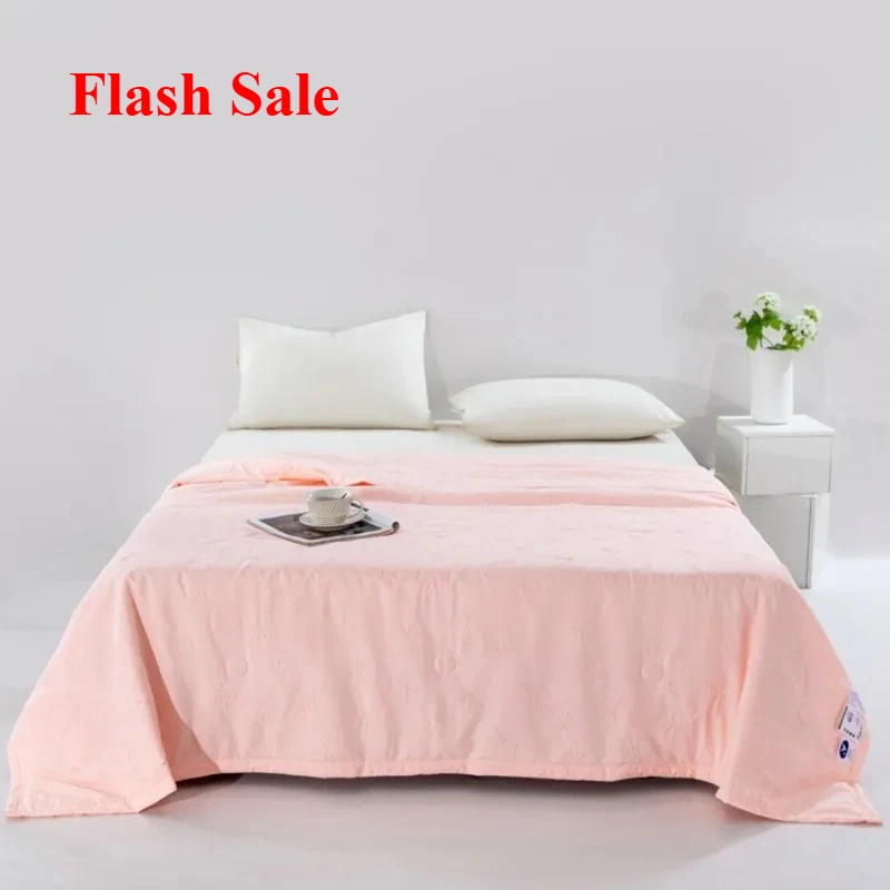 

2025 new solid color 5D embossed knitted washed cotton summer quilt gift quilt air conditioner summer cool quilt