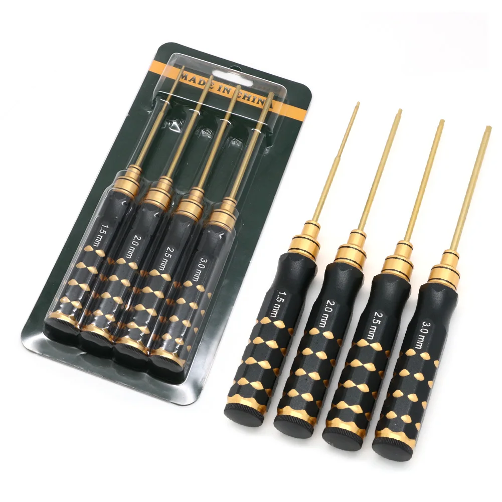 4pcs 1.5mm 2.0mm 2.5mm 3.0mm Hex Screw Driver Screwdriver Set Hexagon Tool Kit For FPV Drone Heli Airplanes Cars Boat RC Parts