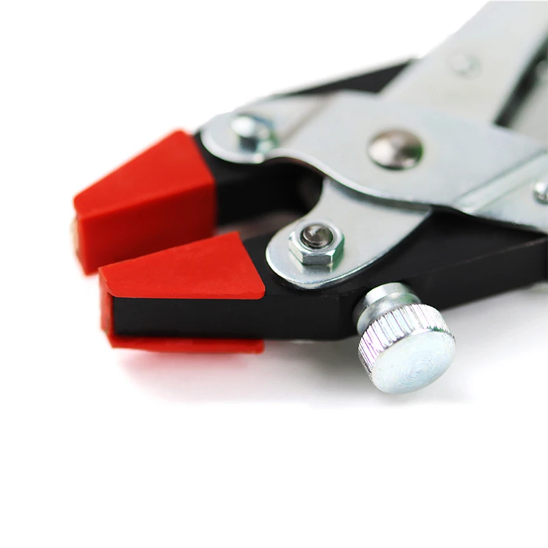 MAUN 4802‑160 Clamping Parallel Plier 160mm Return Spring Plastic Jaw Inserts Locking Screw Hands‑Free Jewelry Craft Hand Tool