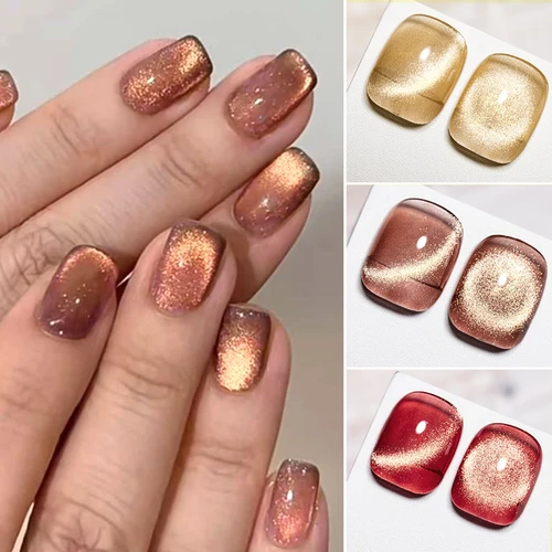 Imagen 2 del producto MTSSII 7ml gato esmalte de uñas de Gel magnético champán oro Gel magnético semipermanente para uñas remojo de barniz de Gel UV manicura