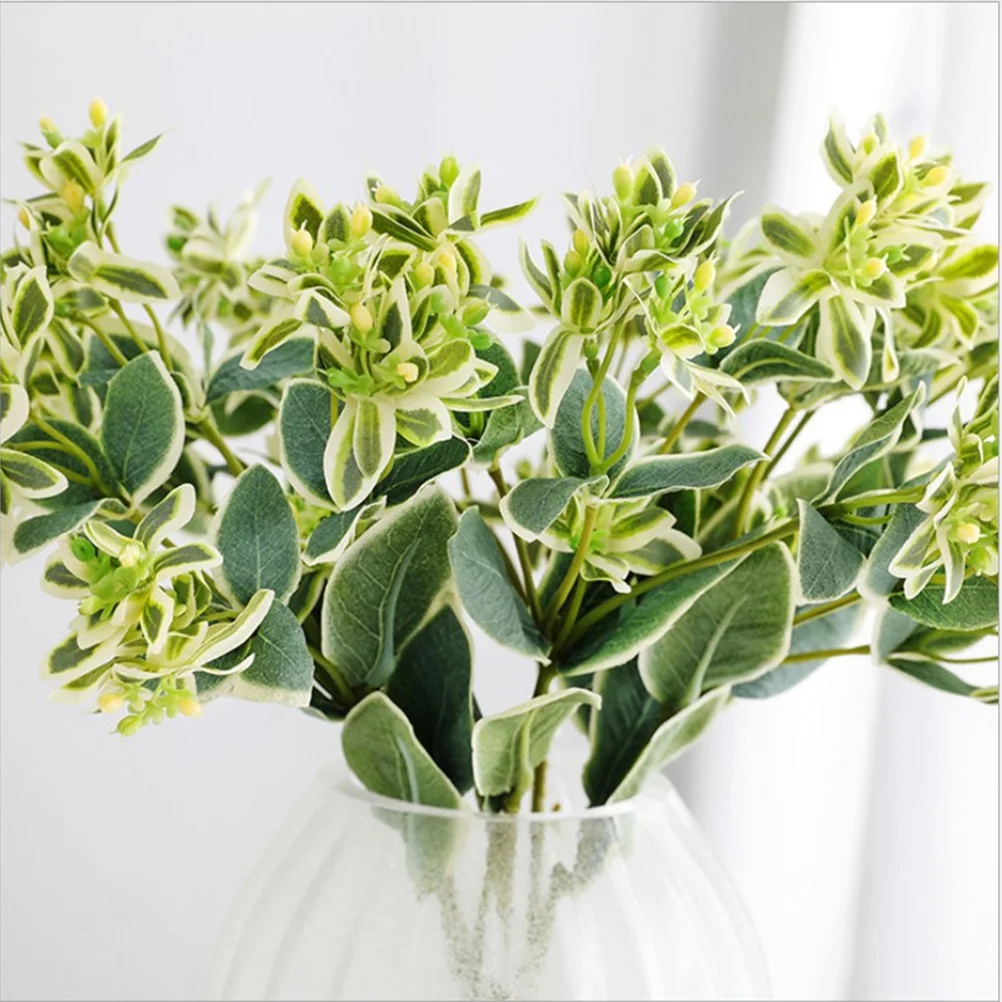

2pcs Simulation Flower Snow Desktop Lifelike Fake Floral Decoration Home Room Hotel Wedding Gift Artificial Flowers Bouquet