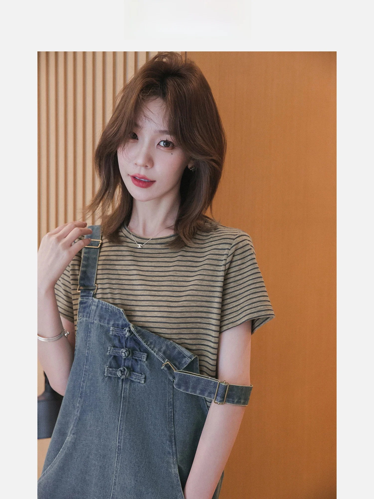 

Повседневная полосатая футболка Navigation ort Sve round Ne, женская весенне-осенняя дизайнерская футболка Sense, тонкая модель из смеси хлопка