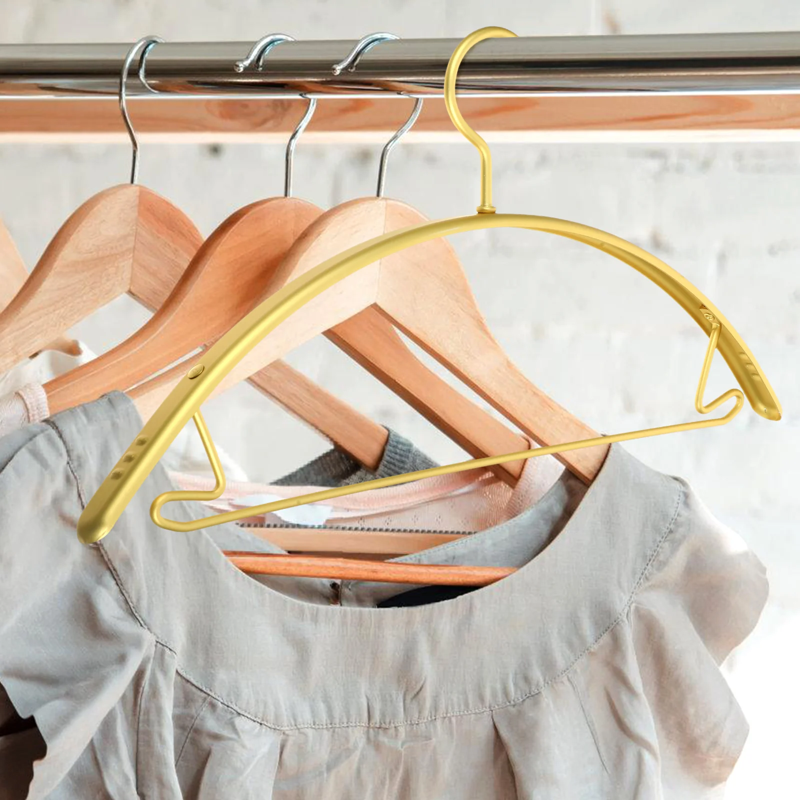 

5pcs Non-slip Metal Clothes Hangers for Closet Pant Scarf Drying Heavy Duty Balcony Wardrobe Storage