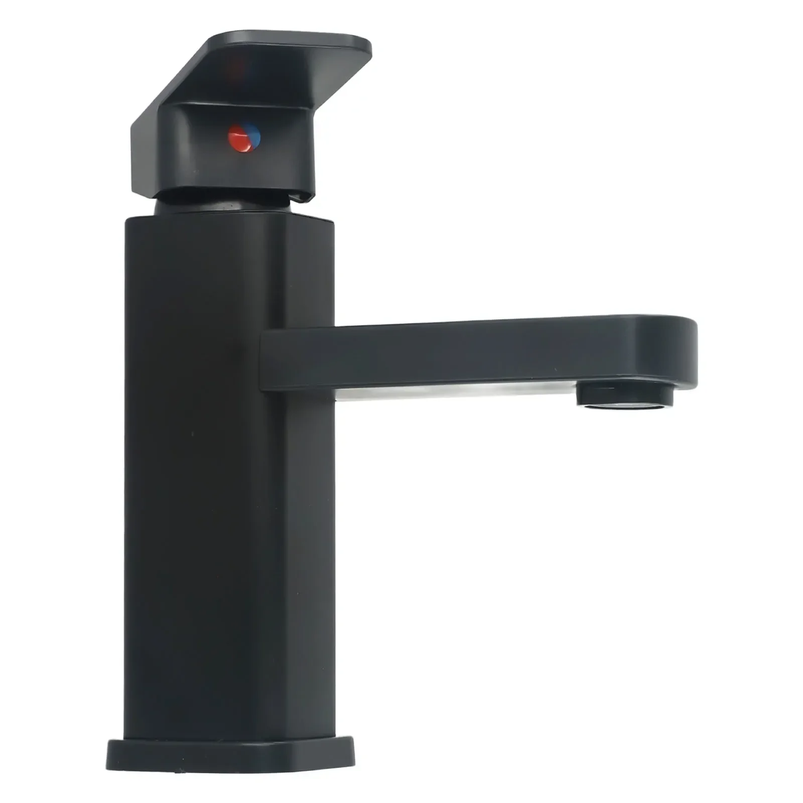 Anticorrosion Faucet Features Black Filtration System Hot And Cold Water Mixer Square Base Bathroom Counter Basin