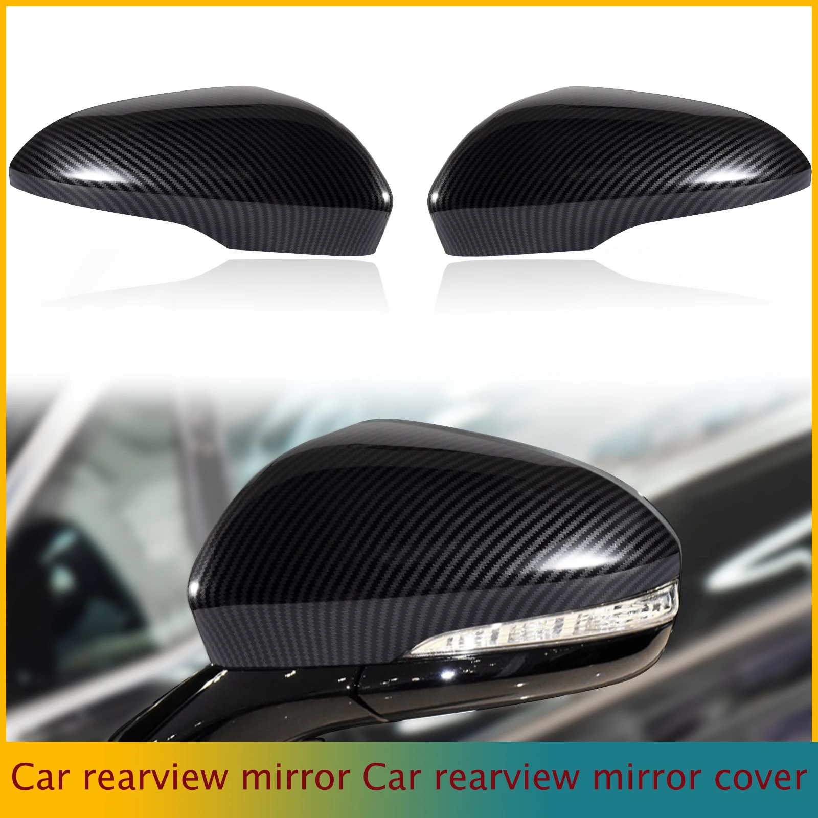 

Carbon Fiber Pattern Door Rearview Mirror Cover Cap Housing Fit for Ford Fusion Accessories 2013 2014 2015 2016 2017 2018