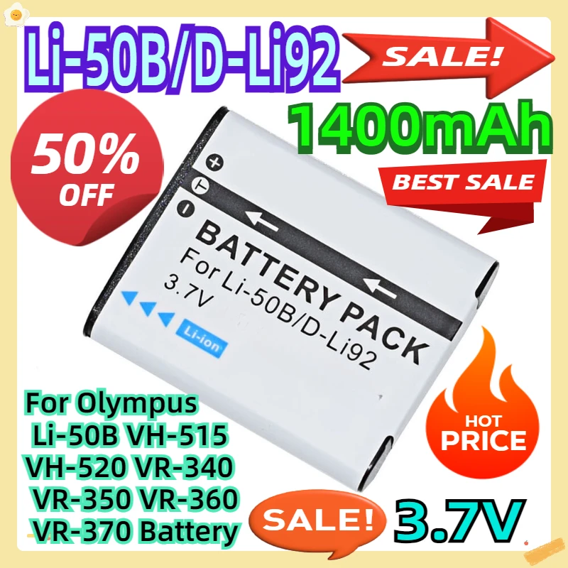 

Аккумуляторы для Olympus Li-50B VH-515 VH-520 VR-340 VR-350 VR-360 VR-370, 10 шт.