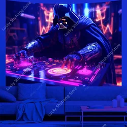 Hippie Cartoon Anime UV Reactive Tapestry DJ Music Animal Wall Tapestry for Kawaii Room Decor Aesthetic Home Decor Party Decor