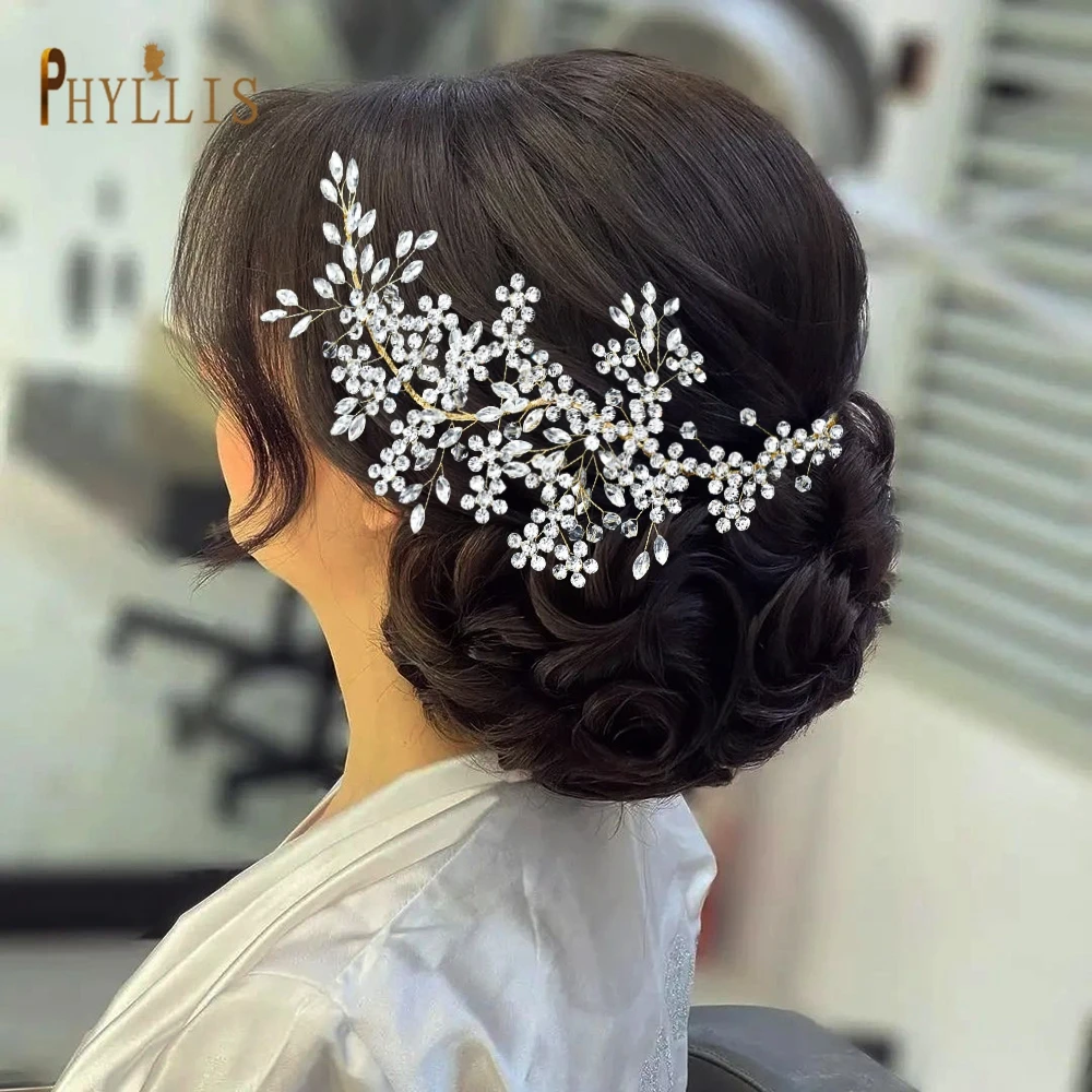 A426 Fashion Wedding Tiaras Crystal Bridal Headpieces Prom Hair Accessories Bohemian Flower Bride Headband Party Hair Jewelry