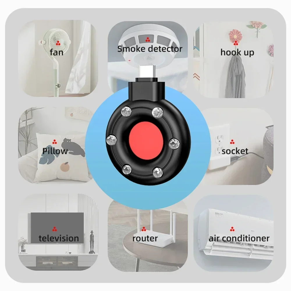 Portable Anti Candid Camera Detector USB Plug IR Signal Finder for Mobile Phone IR Alarm for Outdoor Travel Hotel Rental Detect