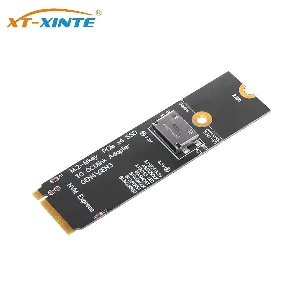 M.2-M key PCIe x4 SSD to U.2 OCUlink SFF-8612 Adapter Card Gen4/Gen3 for 2.5 inch NVME U.2(SFF 8639)SSD PCI-E NGFF Riser Card