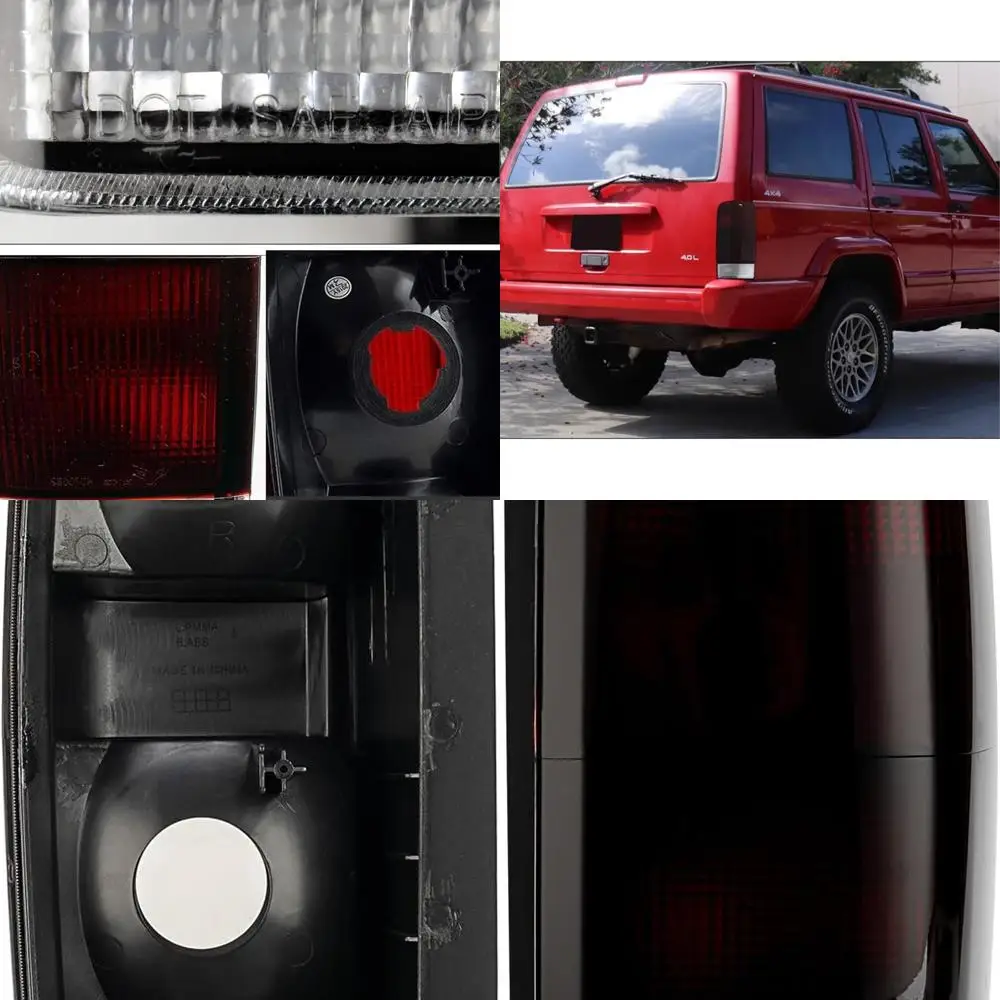 

Jeep Cherokee 97-01 Red Smoked Tail Lights Set, Rear Brake Lamps for Driver & Passenger Side
