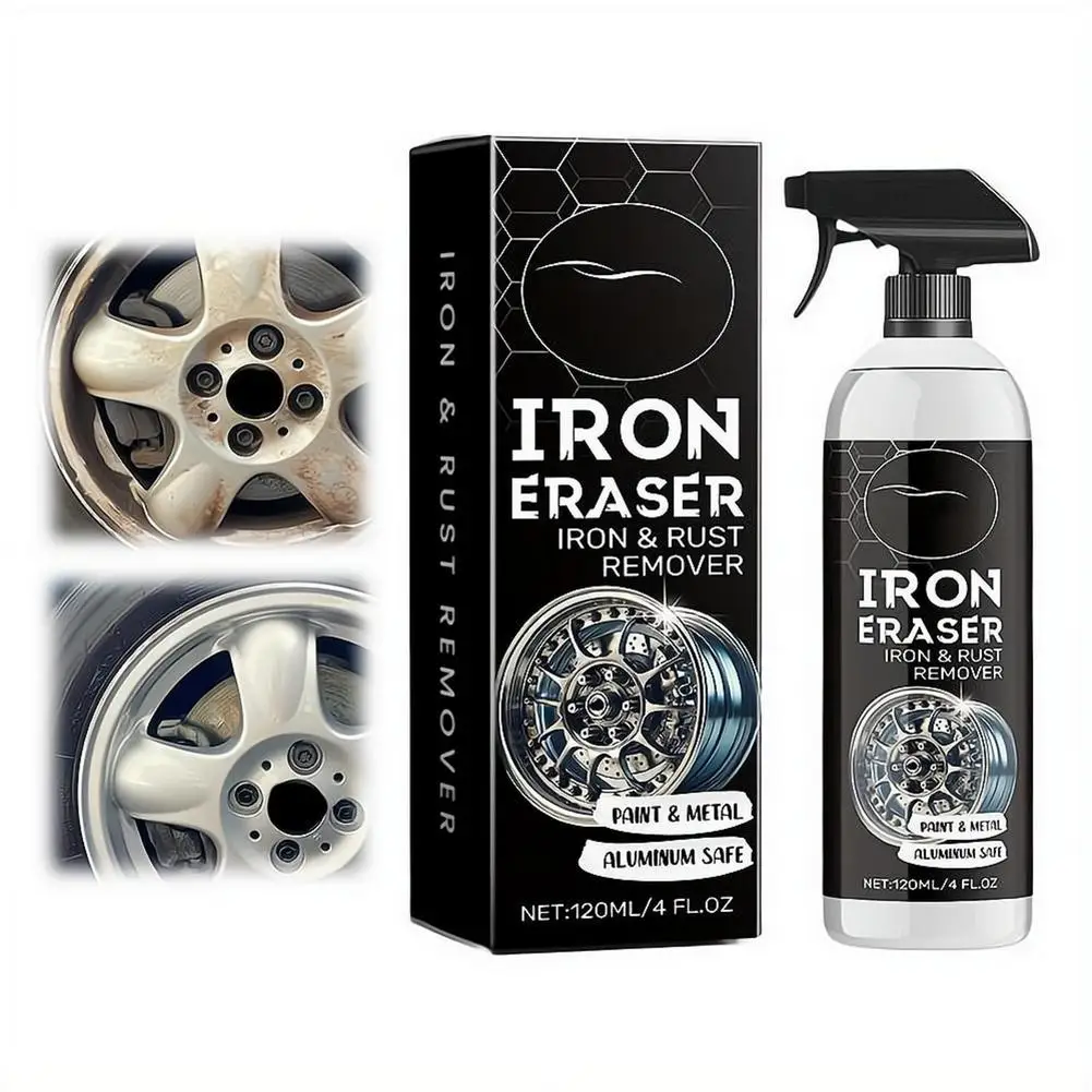 Car Iron Remover Spray For Wheels And Paint Deep Decontamination Dissolves Brake Dust Color Changing Safe Automotive Cleaner
