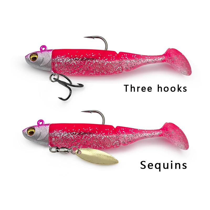 6-teiliges weiches Angelköder-Set, weicher Swimbait für Barschangeln, Premium-Angelköder für Süßwasser, Salzwasser, Pesca – Detail 2