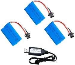 14500 7.4V 700mAh akumulator litowo-jonowy SM3P/USB do R/C kaskaderskich samochodów części zamienne R/C Model samochodu żel wodny akcesoria do zabawek