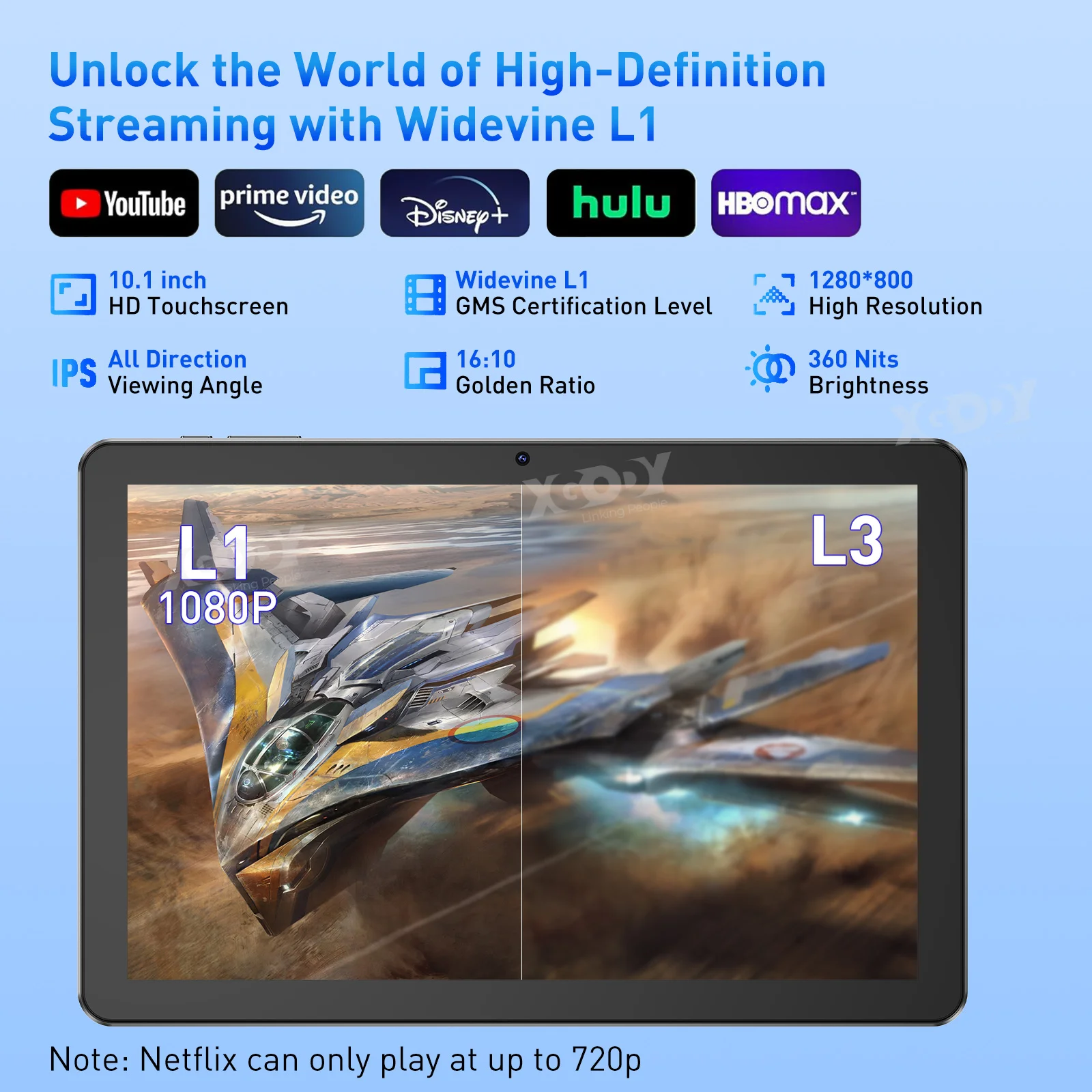 XGODY WiFi Tablet Android Pc 10.1 Inch Kids Learning Education Tablets Children\'s Gift 4GB RAM 64GB ROM Quad-core 7000mAh