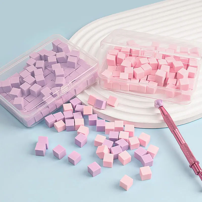 1/100/101 Pcs Square Nail Art Sponge Set Gradient Nail Brushes Gel Polish DIY Design Nail Sponge Grab Pen Manicure Supplies Tool image 6