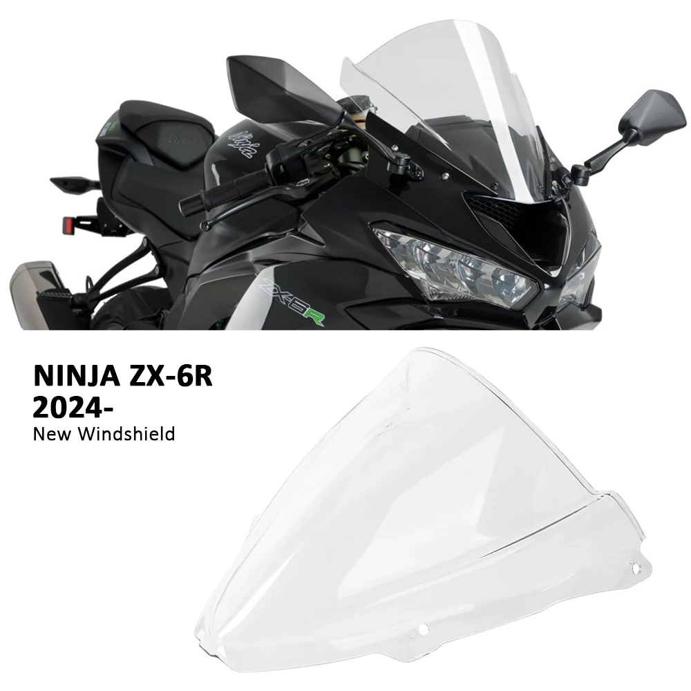 For KAWASAKI NINJA ZX-6R ZX 6R zx6r ZX6R Ninja 2024 2025 Motorcycle Accessories Windscreen Windshield Double Bubble