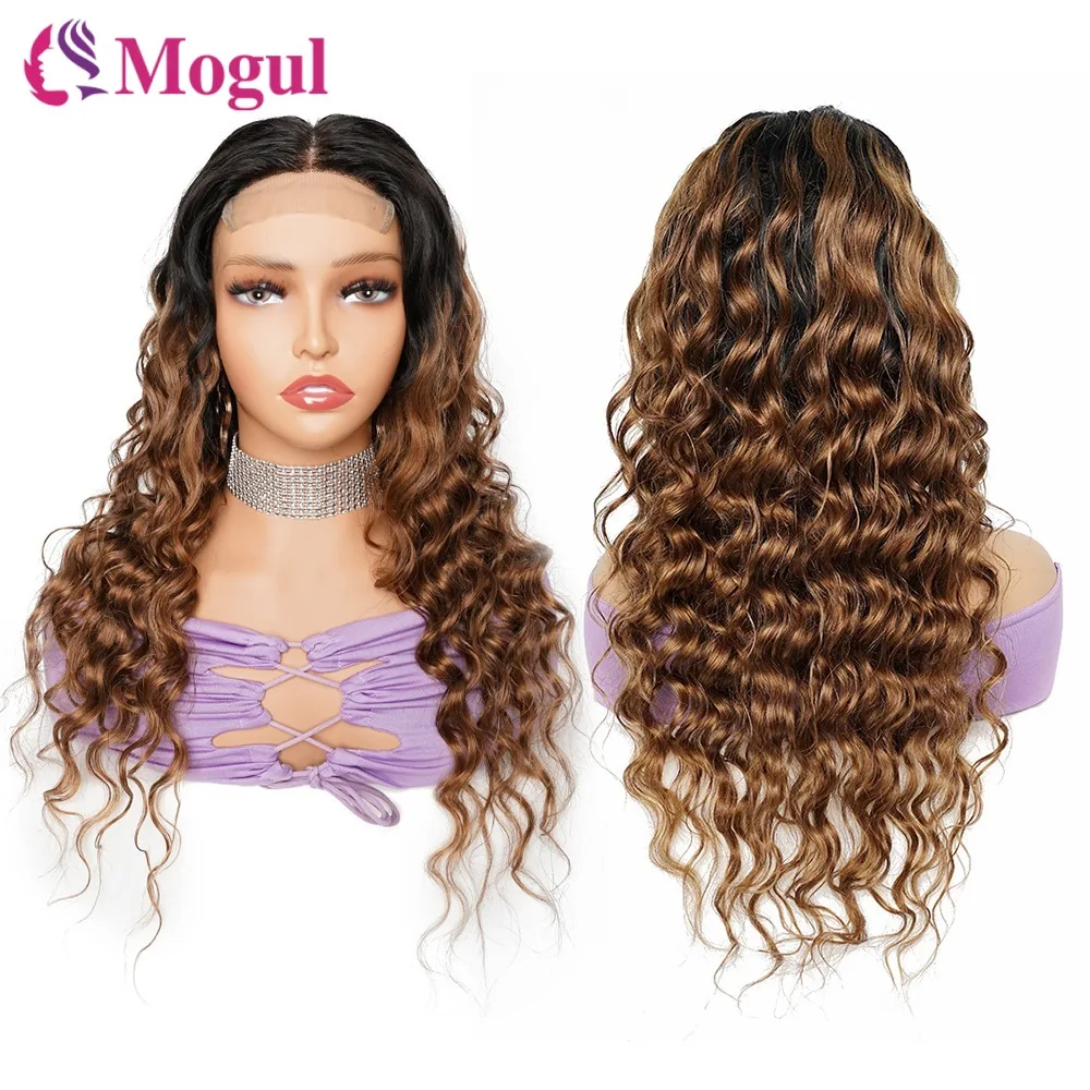 

13x4 Lace Front Wigs Loose Deep Wave 1B27/30 4x4 Lace Closure Wig Ombre Brown Pre-Plucked Remy Human Hair Wigs for Women