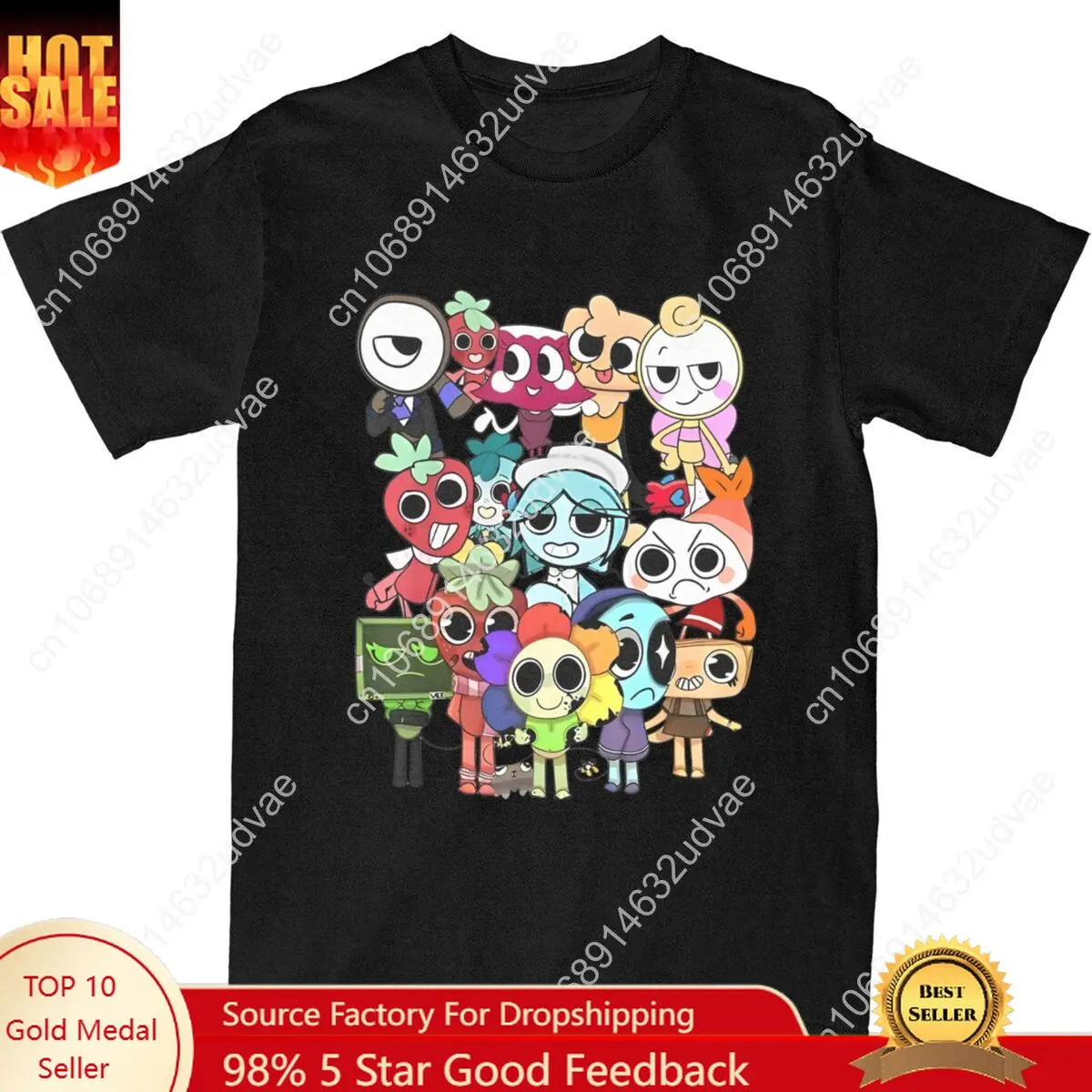

Men Women Print Dandys World Game Cartoon T Shirt Tee Pure Cotton T-shirts Clothing
