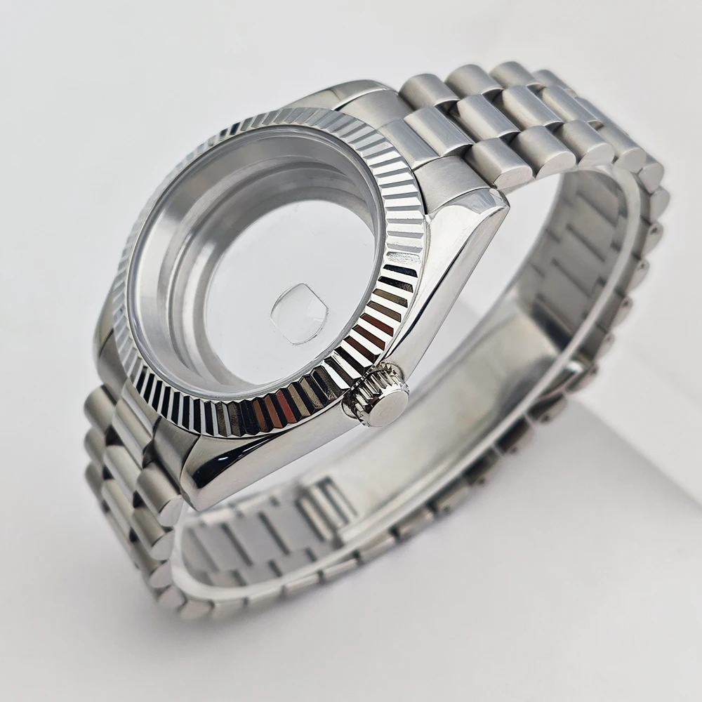 Hochwertiges NH35-Gehäuse passend für NH35 NH36 Uhrwerk Mechanische Uhr Reparatur Ersatz Saphirglas 36mm/41mm Edelstahl-Uhrenbox – Detail 2