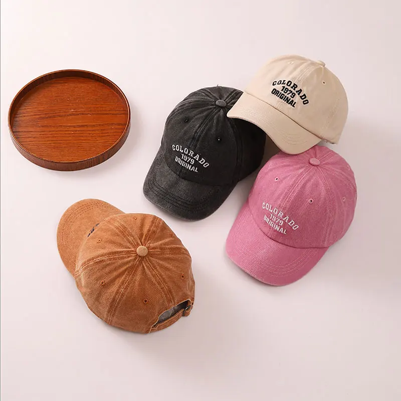 

Embroidery Letter Children Baseball Cap Fashion Retro Kids Duck Tongue Hat 2-8Year Boys Girls Duckbill Caps Outdoor Baby Visors