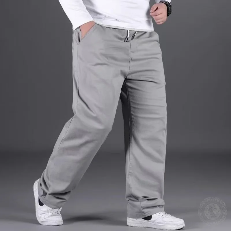Grands pantalons décontractés en coton pour hommes, pantalons amples à jambes droites, été et automne