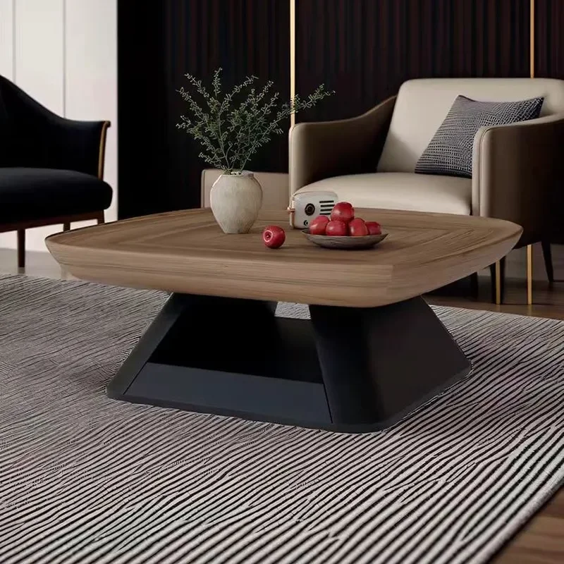 New Small Apartment Living Room Tray Storage Coffee Table Antique Square Walnut Pattern Tea Table