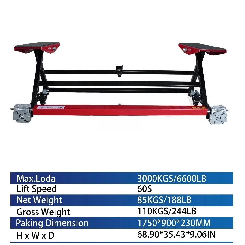 3 Ton Mini Movable Scissor Steel Hydraulic Low Ceiling Tilting Car Lift with 580mm Lifting Height