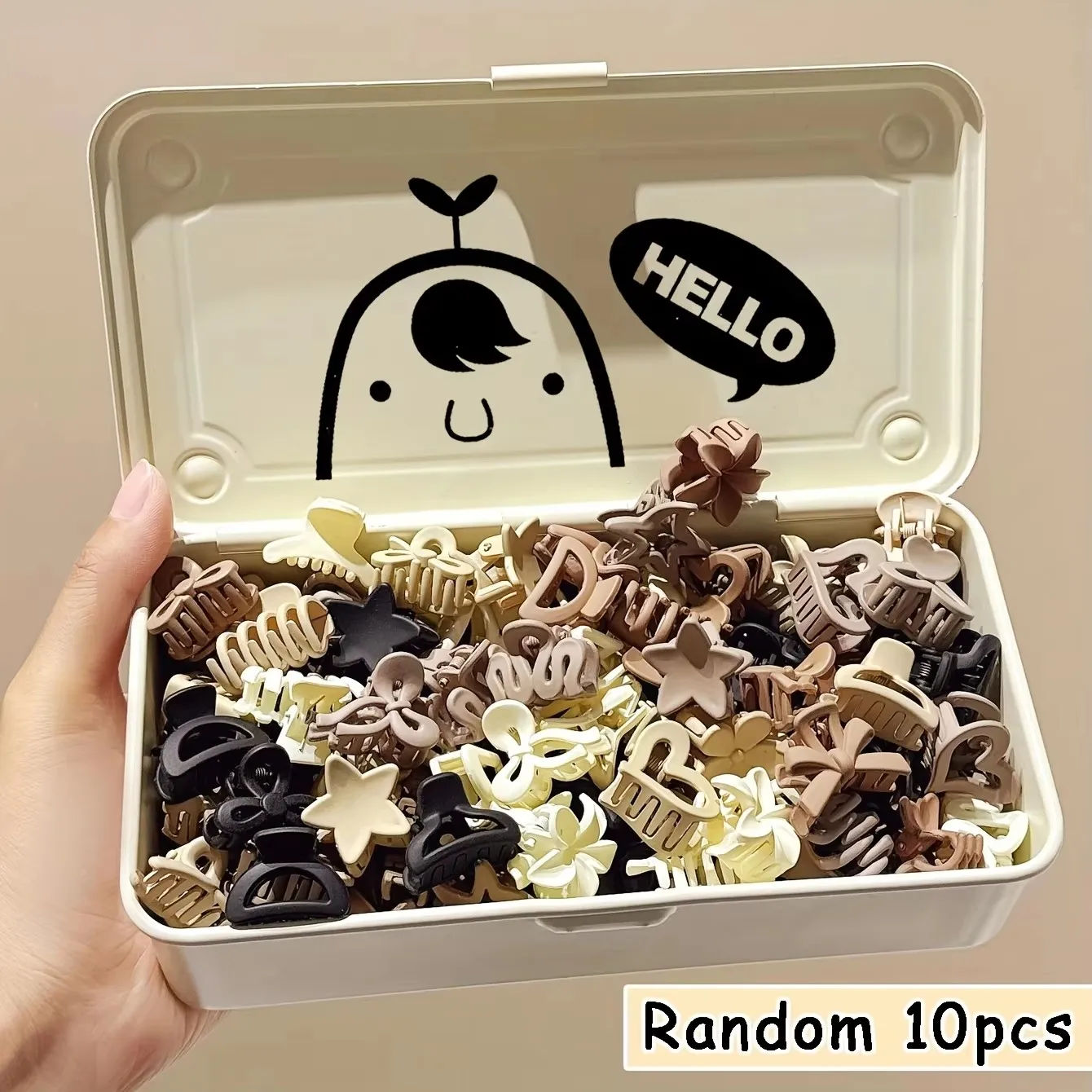 

10/20/30pcs Beige Mixed Pack Small Clips, Cute Girl, Special Occasions, or Travel Gifts Accessories - Perfect for Daily Use