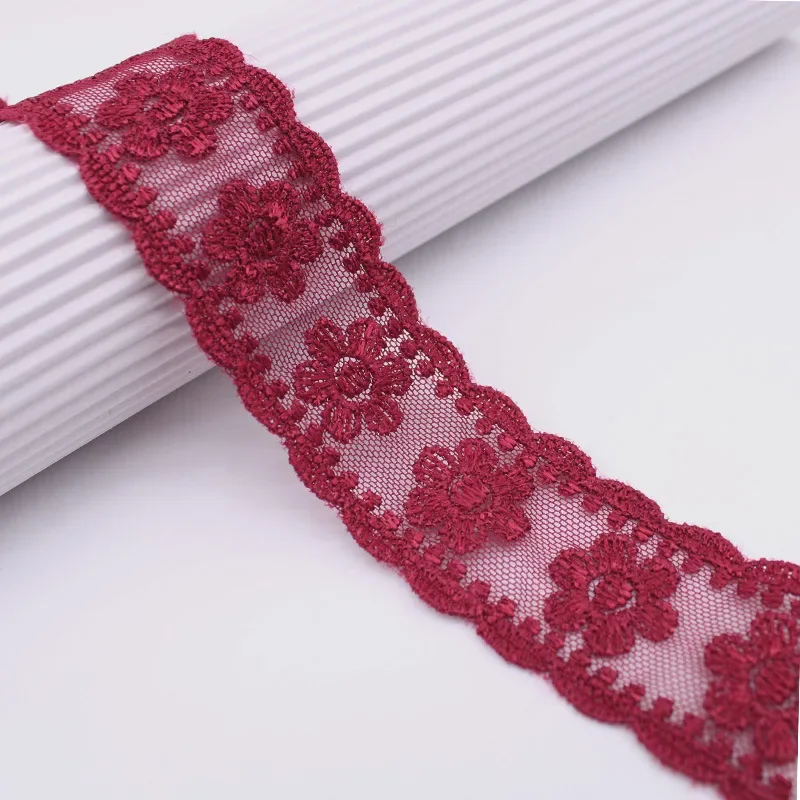 kewgarden Flower Elastic Lace Ribbons 1.5\