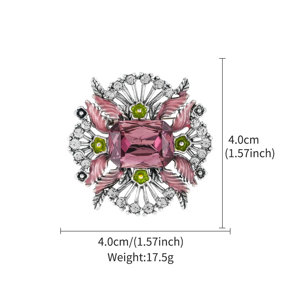 WEIMANJINDIAN Brand New Arrival Vintage Style Purple Cushion Crystal Rhinestones Brooches Jewelry