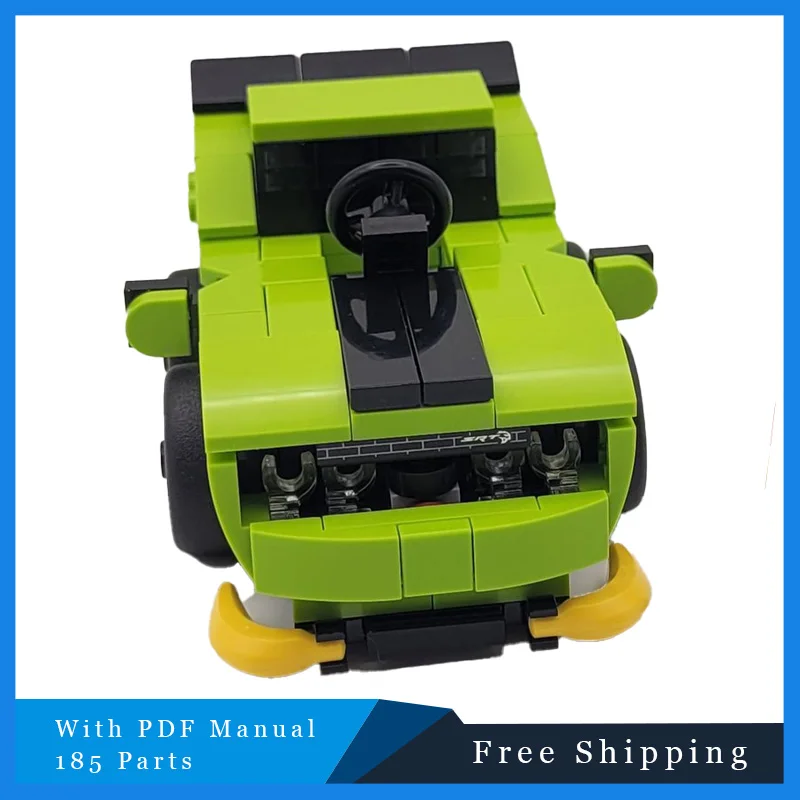 

185 шт., креативный зеленый банановый суперкар, технический модульный MOC, строительные блоки, модель игрушки, детский набор «сделай сам», головоломка, подарки на день рождения
