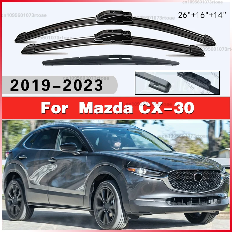 

26"16"14" Wiper Front & Rear Wiper Blades Set Kit For Mazda CX-30 CX30 2019 - 2023 Windscreen Windshield Window Brushes 2022