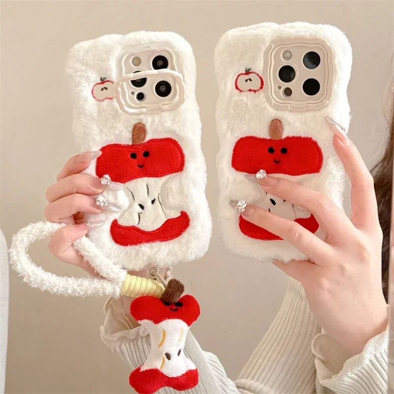 Warm Plush Hair Fluff Toy Soft Phone Case for Huawei Mate 60 50  40 Pro 30 Pro Cute Plush Cartoon Pendant Back Cover Case