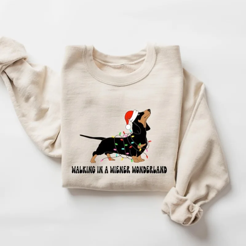 

Christmas Dachshund Sweatshirt Funny Doxie Holiday Pullover Funny Dachshund Christmas Sweatshirt Hoodie Women Clothing Sweater