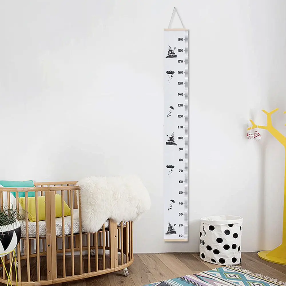 2M Height Unisex Growth Chart Removable Catoon Pattern Height Chart Growth Ruler Wall Hanging Height Measure Ruler