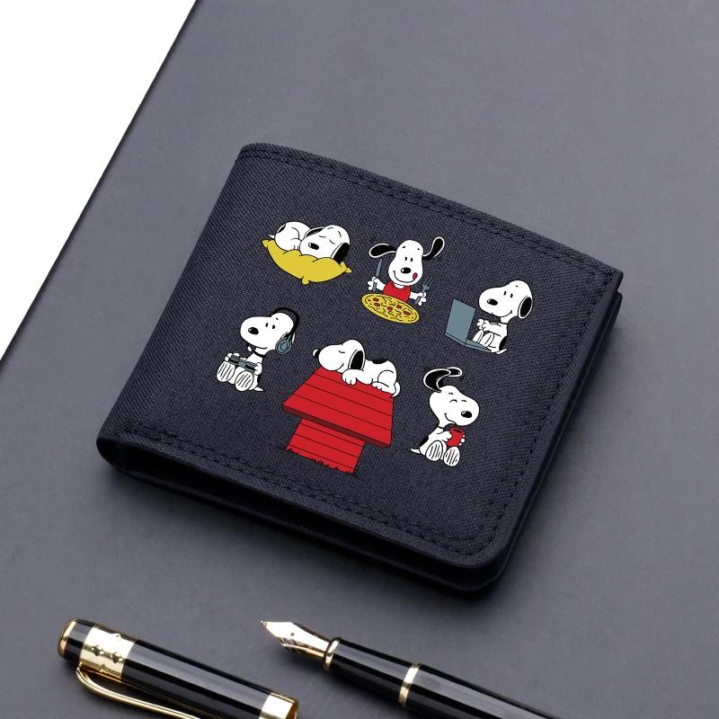 محفظة سنوبي نايلون متينة محمولة للعملات المعدنية محفظة عصرية بنمط الرسوم المتحركة أنيمي مشبك بطاقات الائتمان للرجال والنساء هدايا عيد الميلاد #2