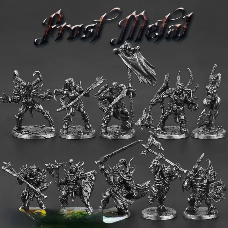 Warcraft Ogres soldats Statue en cuivre blanc Miniature Vintage métal ornements de bureau figurines d'action modèle jouets à collectionner cadeau