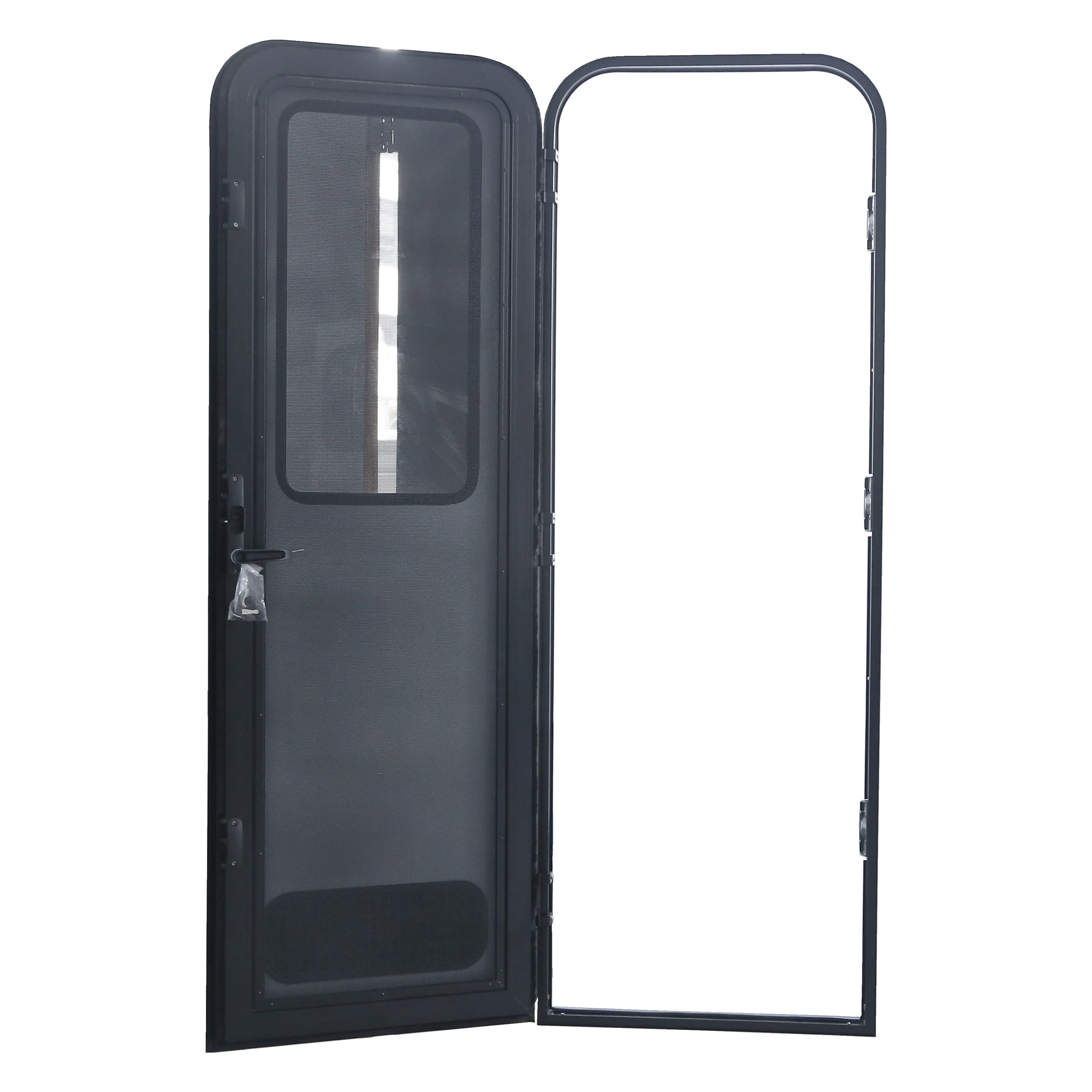 2025 سبائك الألومنيوم ثلاث نقاط الربط قفل مقطورة قافلة النمط الأسترالي RV قافلة الباب مع باب الشاشة ومفتاح