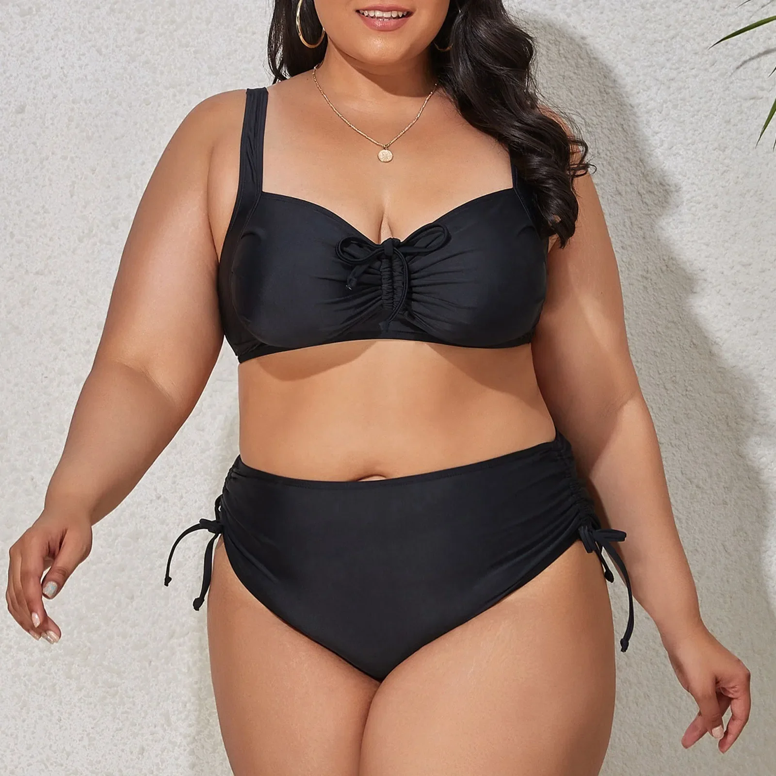 女性の夏のビキニセットブラジル女性のプラスサイズのセクシーなビキニセット調節可能なタイダイホルターボディスーツプッシュアップ水着