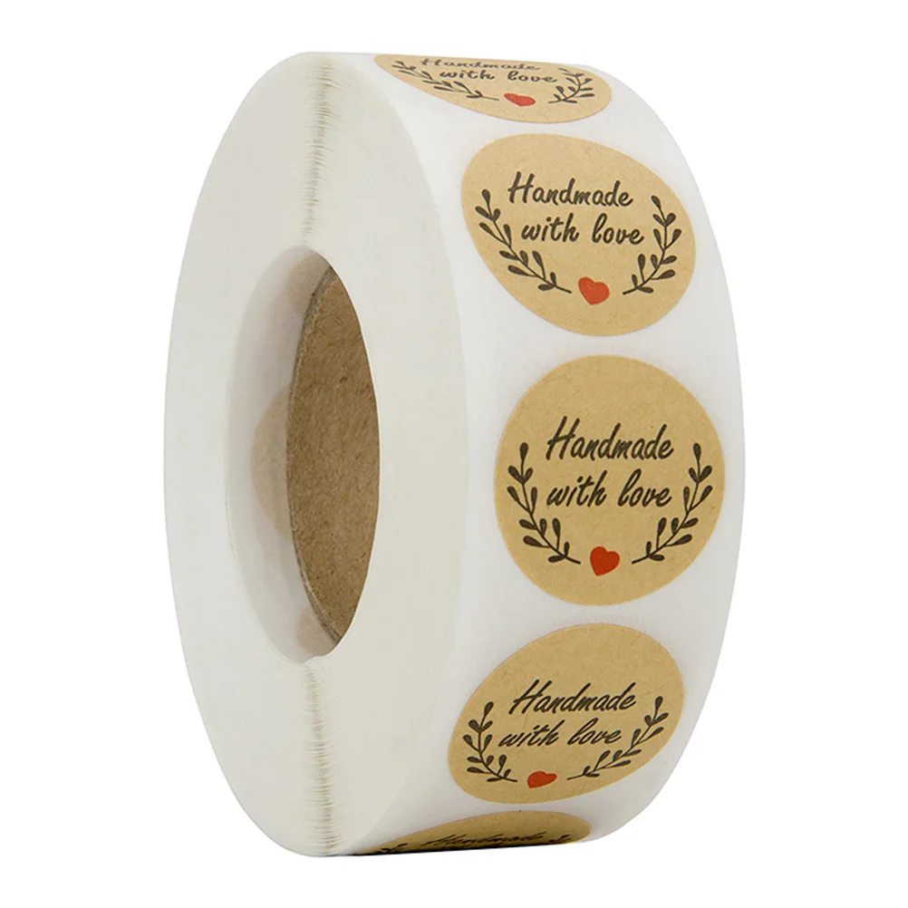 

5 Rolls 500 Sheets Sealing Stickers Strong Adhesiveness Gift Wrappers Labels Boxes Decorative Packaging Holiday