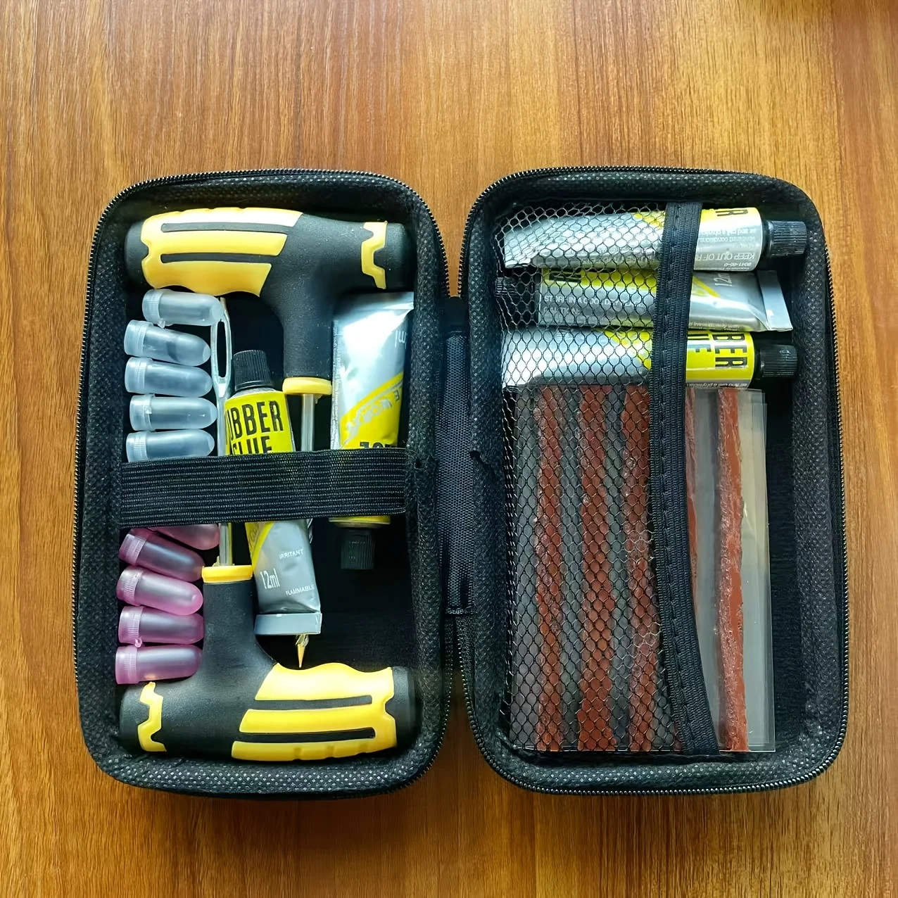 Emergency Tire Repair Kit With Screwdriver Glue No Tire Remove Portable Bag Fast Fix For Car Truck Motorbike Flat Tire