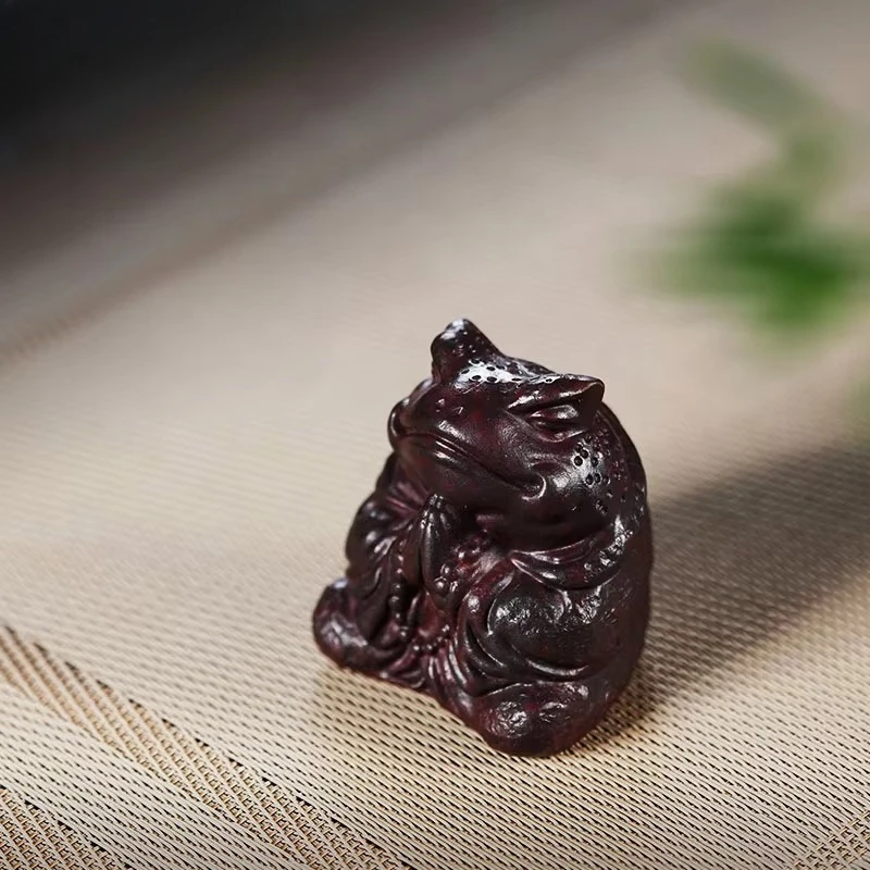 Yixing Zisha Toad Immortal Tea Pet Japanese Tea Sculpture Tea Figurine Play Toys Tea Statue Ornaments Drinkware Craftsmanship