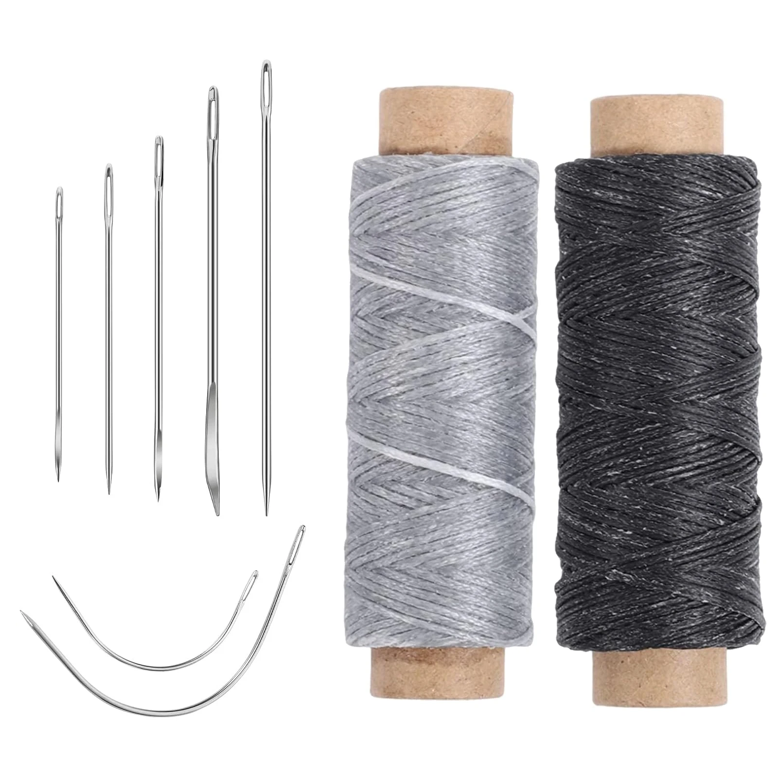 Yards Waxed Thread with 7 Pcs Leather Needles for Hand Sewing 150D Repair Needles for Upholstery Canvas Bags Sofa Furniture