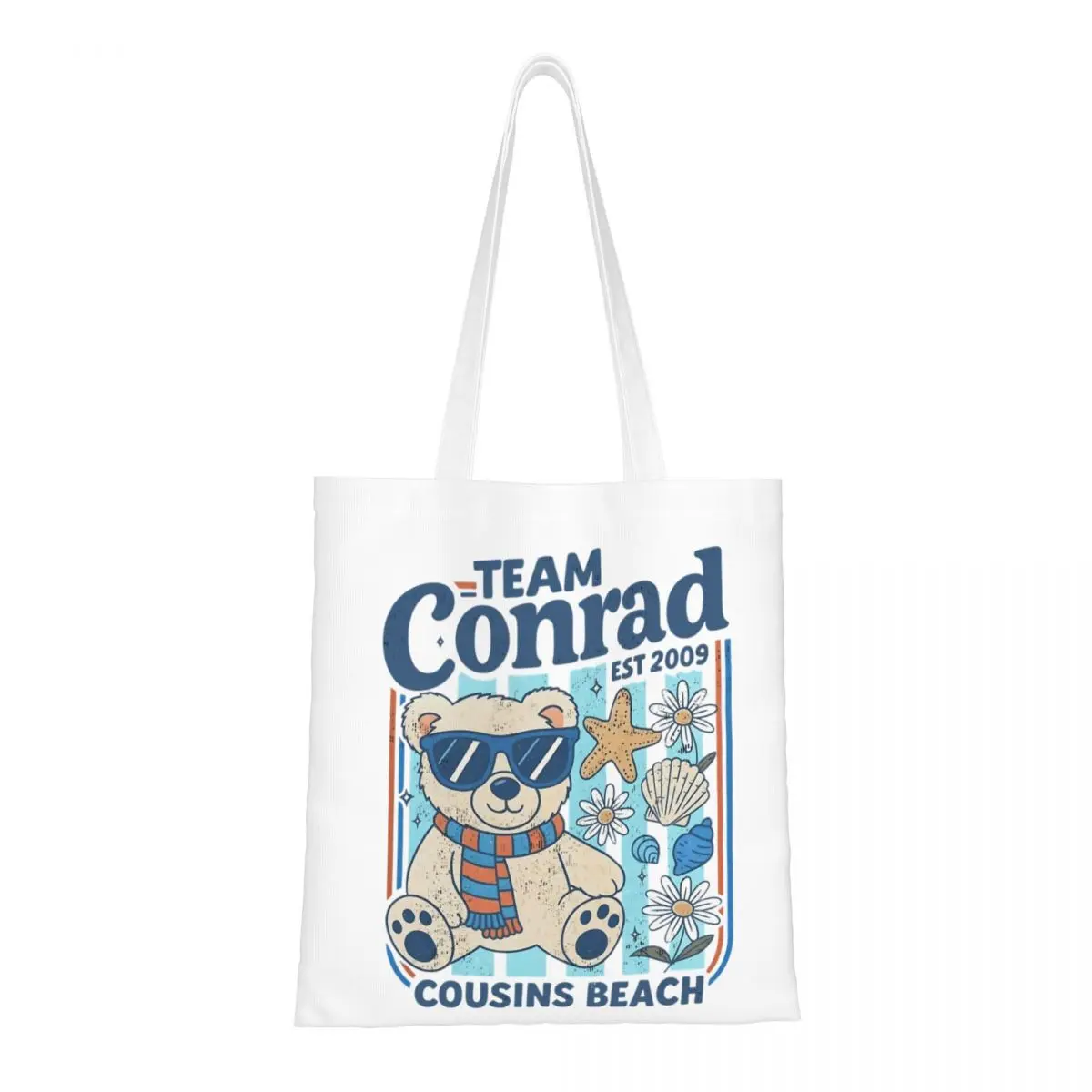

Team Conrad Cousins Beach Canvas Tote Bag Aesthetic Unique Design The summer I Turned pretty Shopping Bags for Women Men
