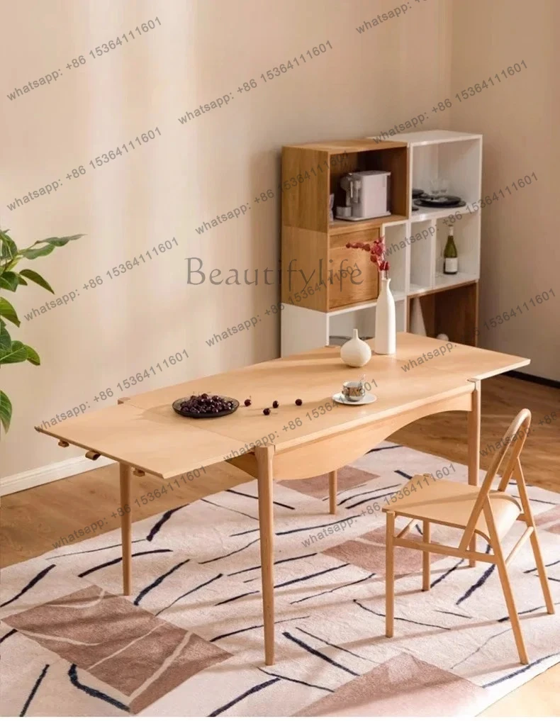 Wave Table Modern Simple Household Small Multi-functional Dining Table Extended Dining Rectangle Table