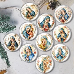 Art of the Catholic Virgin Mary  10pcs 12mm/18mm/20mm/25mm Round photo glass cabochon flat back Making findings for bracelets